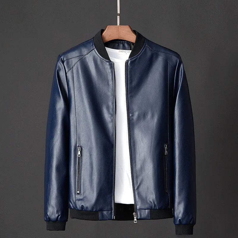 Leather Jacket Bomber Motorcycle Jacket Men Biker PU Baseball Jacket Plus Size 7XL 2020 Fashion Causal Jaqueta Masculino J410 - Image 4