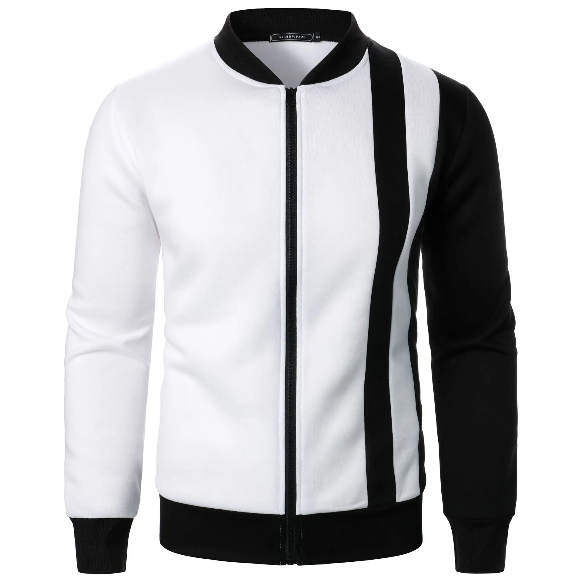 Men's New Zipper Stand Collar Color-blocking Sweatshirt Casual Jacket Men's Casual Cardigan Sweatshirt - Image 4