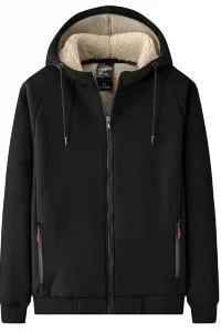 2025 Winter Warm Jacket Men Thick Fleece Hooded Zip Pockets Black Grey Thermal Coat Men Casual Jackets Plus Size 6Xl 7Xl 8Xl