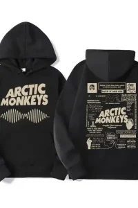 Men's Retro Rock Arctic Monkeys Hoodie - Music Album Pattern Print, Hip Hop Style Oversized Vintage Hooded Sweatshirt WY005