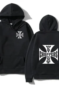 West Coast Iron Cross Choppers Printed Men's Hooded Fashion Cool Sweatshirt Unisex Fashion Fleece Oversized Hoodie Streetwear