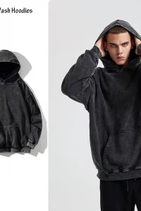 Unisex Gothic Vintage Washed Cotton Hoodie High Street Retro Long Sleeve Sweatshirt Fashion Harajuku Loose Pullover Y2k Hip Hop