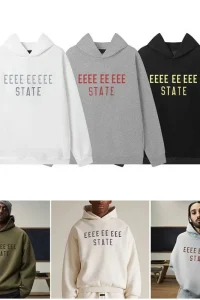 FW24 Luxury Men's Hoodies Chest Two Rows Letter Logo Hooded Sweaters Designer Brand Men's High Street Cotton Loose Hoodie Sets