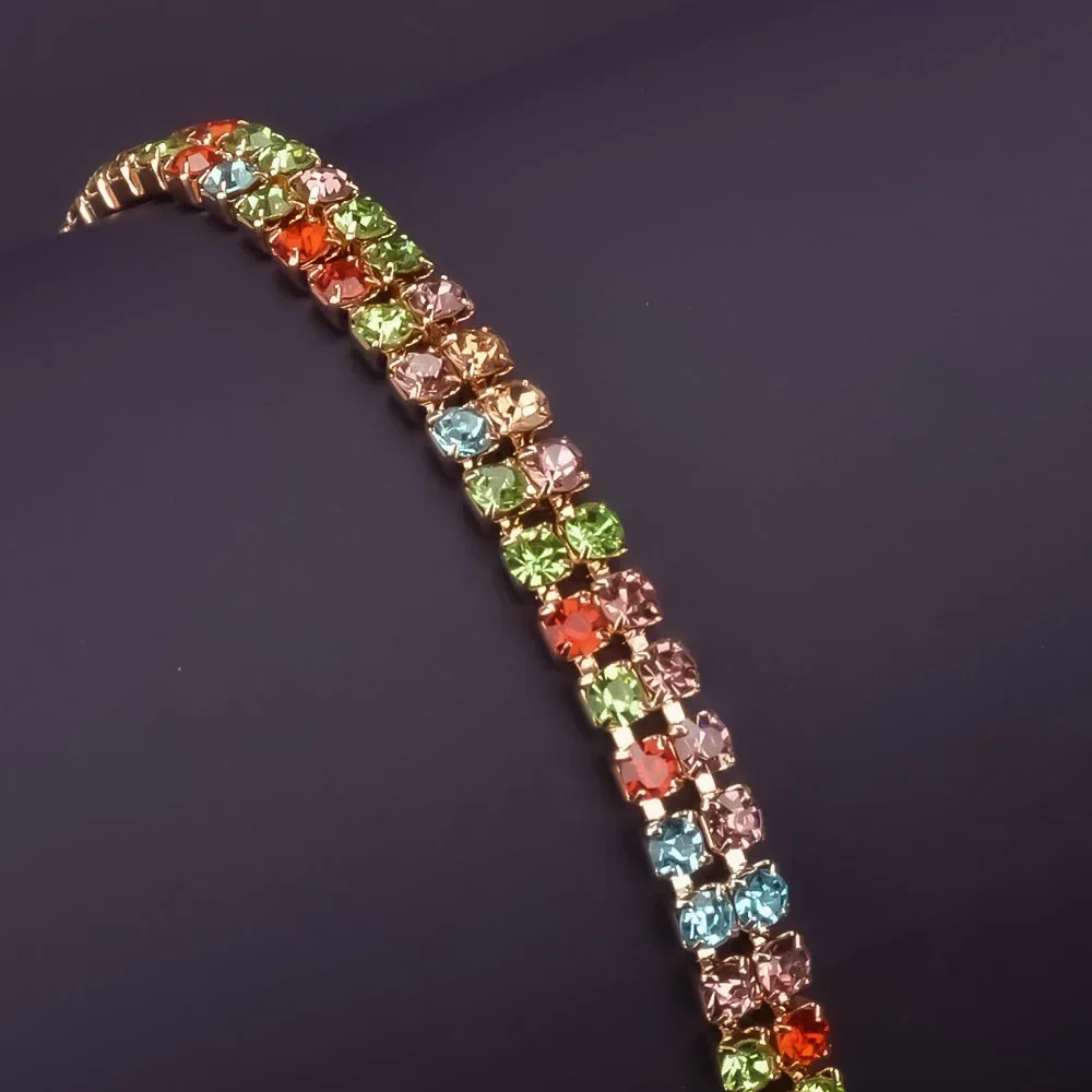 Tennis Bracelet for Women Colored Pulseira Mujer Gold Plated Bracciali Donna Double Row Cubic Zirconia Pulseras Mothers Day Gift - Image 5