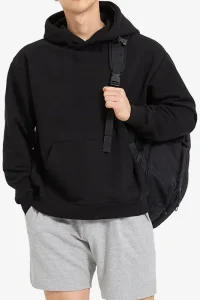 American Retro Hooded Sweater Men's Autumn and Winter New Solid Color Simple Sports and Leisure Jumper Hoodie