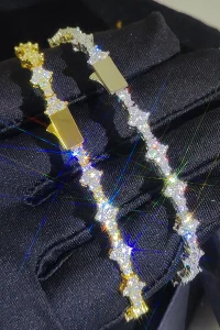 Hip Hop Jewelry Cubic Zirconia Tennis Chain Iced Out Bracelet Plated Bling Custom Made Jewellery Custom Name Laser Drop Shipping