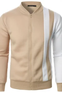 Men's New Zipper Stand Collar Color-blocking Sweatshirt Casual Jacket Men's Casual Cardigan Sweatshirt