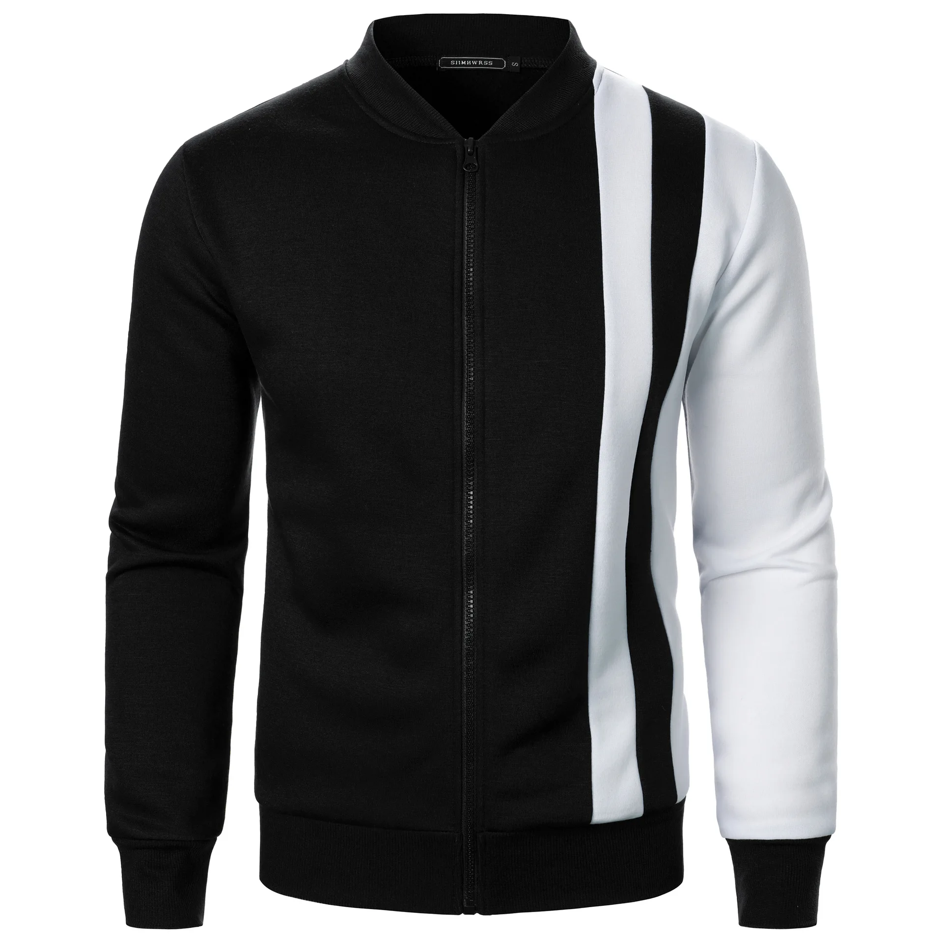 Men's New Zipper Stand Collar Color-blocking Sweatshirt Casual Jacket Men's Casual Cardigan Sweatshirt - Image 2